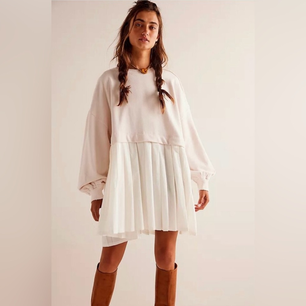 Free People Women Delicacy Combo Eleanor Sweatshirt Tunic Dress Size M NWOT